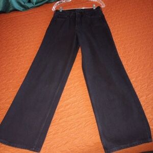 Free Assembly wide leg black denim, size 4